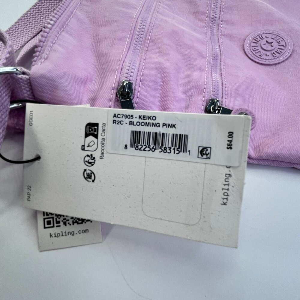 Kipling Keiko Mini Crossbody Bag Blooming Pink Lightweight Nylon - Picture 7 of 10